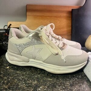 Vintage Havana Women's Gold and Silver Sneakers Size 10